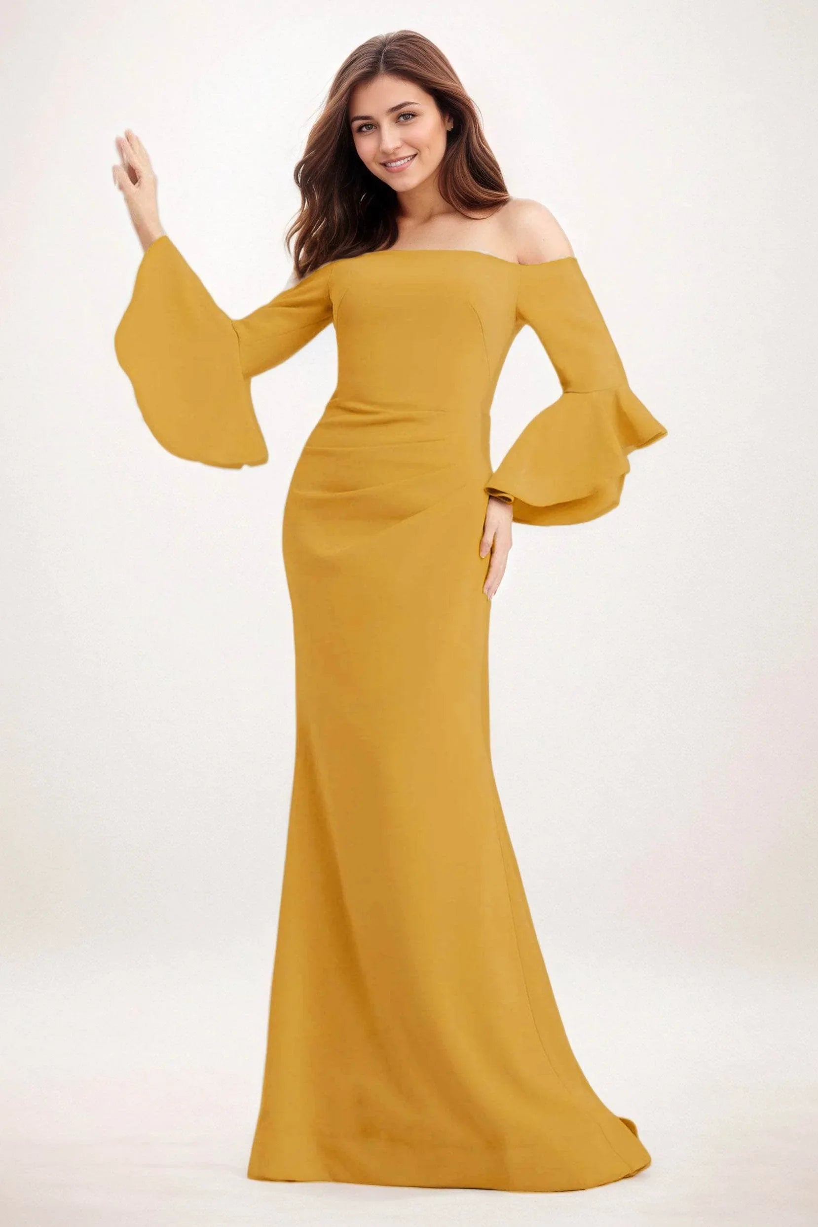 Trumpet-Mermaid Maxi Elastic Cloth Wedding Guest Dress CG0298 - COCOMELODY